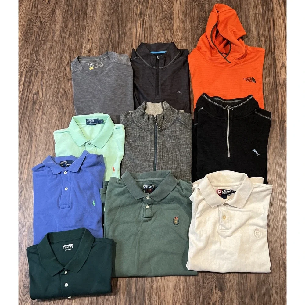 Lot of 10 Pieces Men's Size XL Polo Ralph Lauren Tommy Bahama The North Face